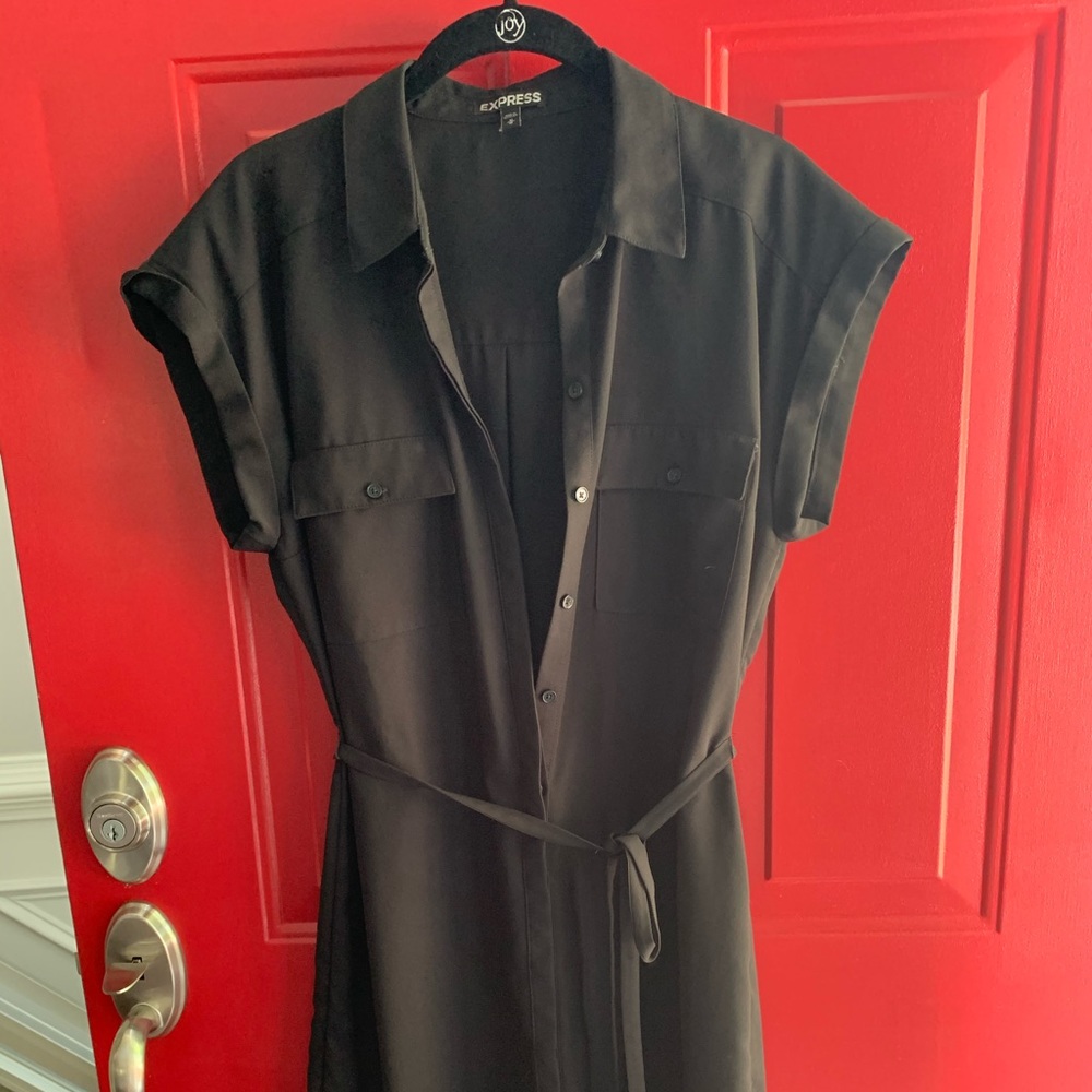 Express Button Down Black Shirt Dress